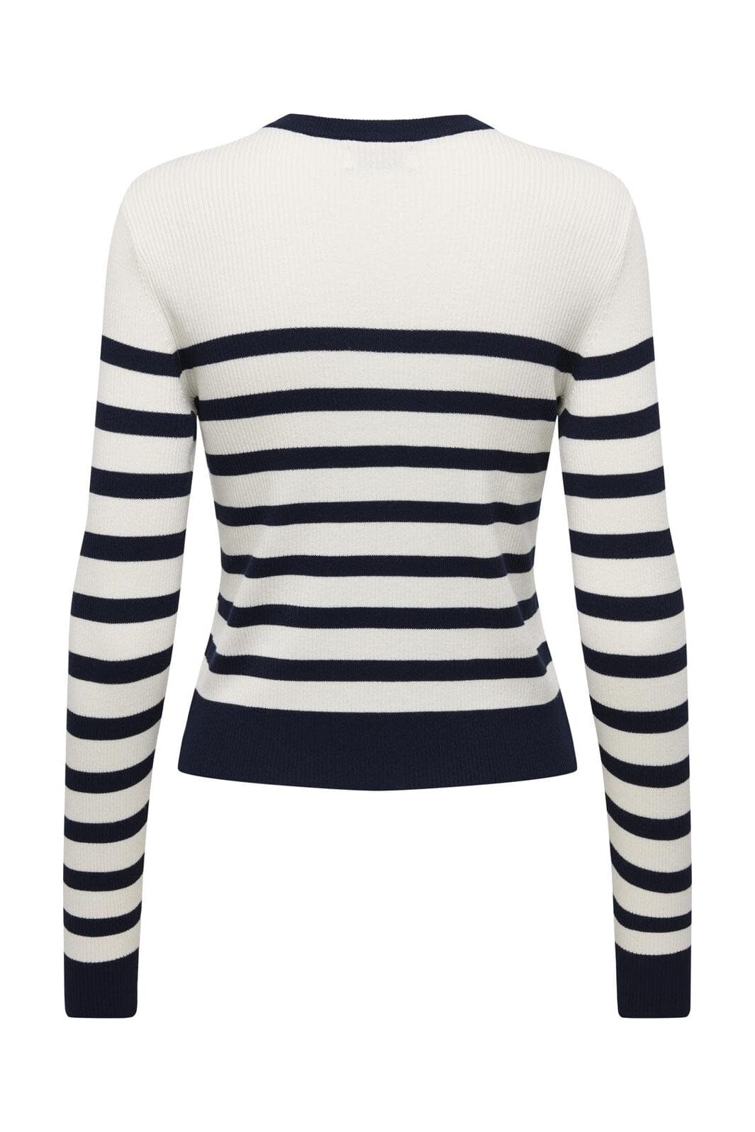 JDY - Jdygaby L/S O-Neck Cardigan Knt - 4926905 Cloud Dancer W. Black Iris