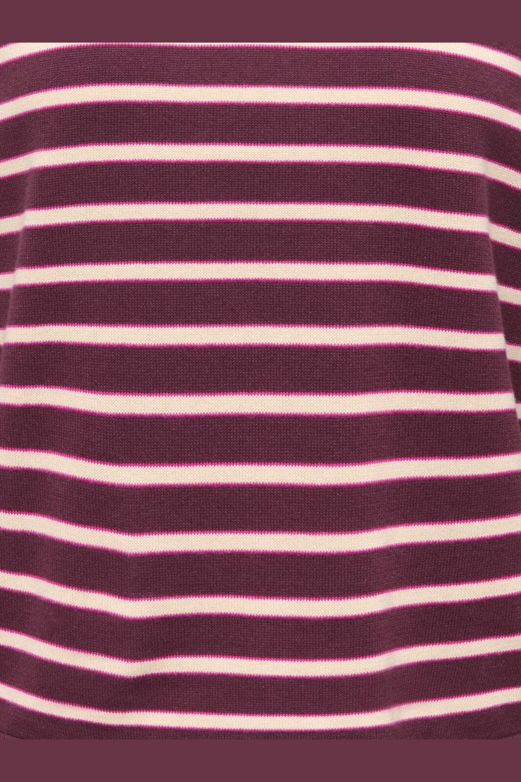 JDY - Jdyina L/S Polo Pullover Knt - 5108258 Sassafras Sandshell / Fuchsia Red