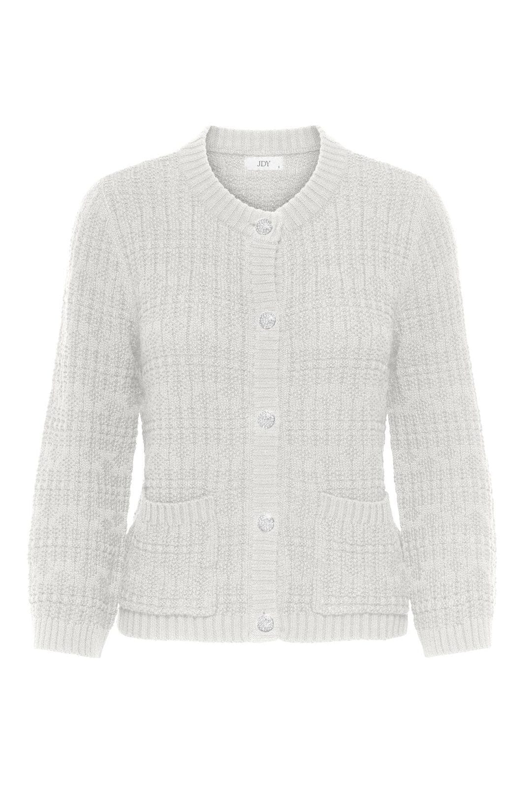 JDY - Jdyjanne 3/4 O-Neck Cardigan Knt - 4907475 Cloud Dancer