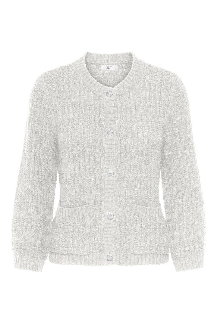 JDY - Jdyjanne 3/4 O-Neck Cardigan Knt - 4907475 Cloud Dancer