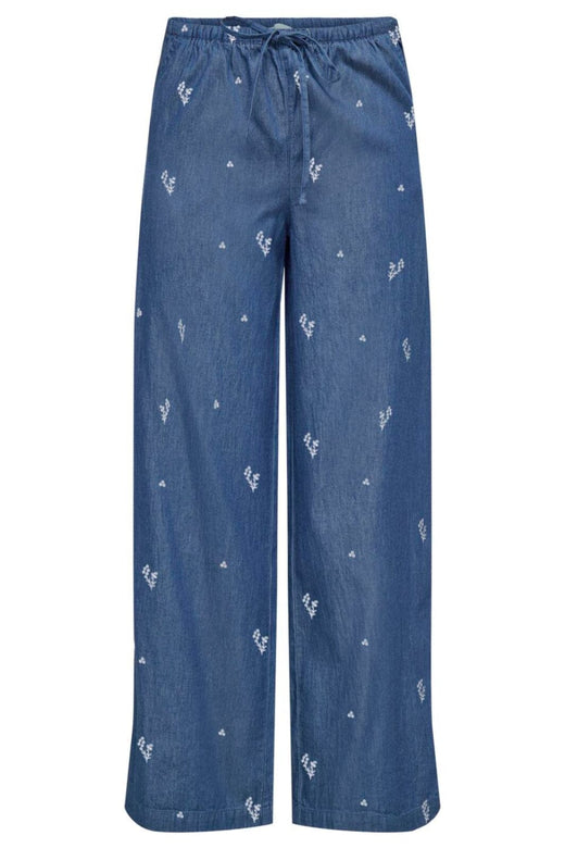 JDY - Jdykai String Pant Dia - 5067216 Light Blue Denim Cloud Dancer Emb Bukser 