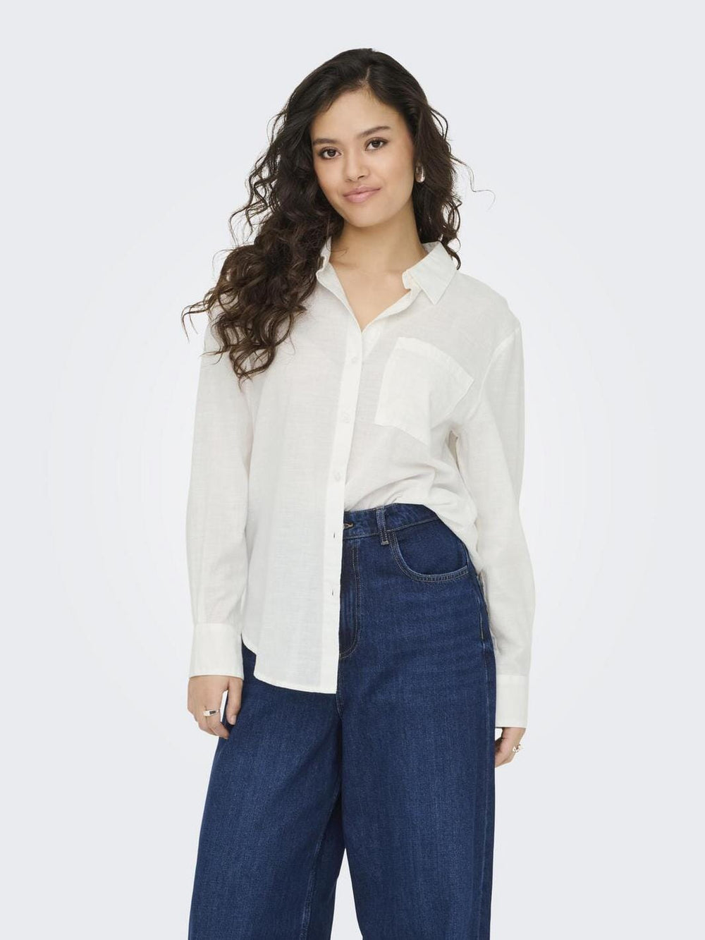 JDY - Jdykimie L/S Shirt Dia - 4787344 Cloud Dancer