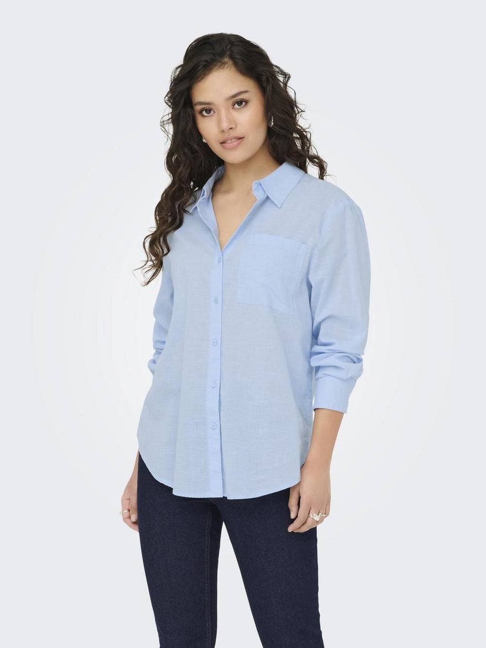JDY - Jdykimie L/S Shirt Dia - 4787377 Kentucky Blue