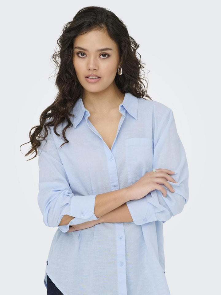 JDY - Jdykimie L/S Shirt Dia - 4787377 Kentucky Blue