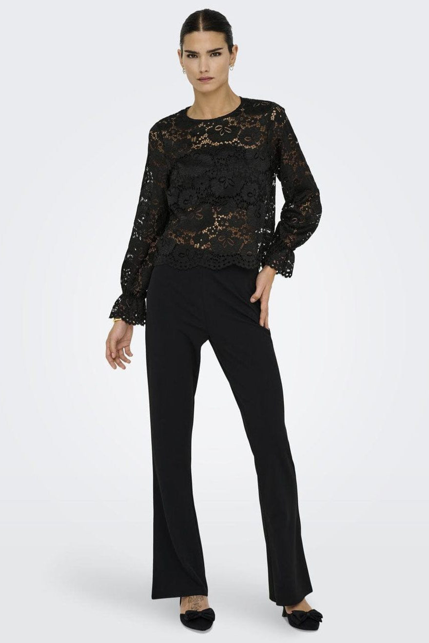JDY - Jdylacey L/S Lace Top - 4840204 Black