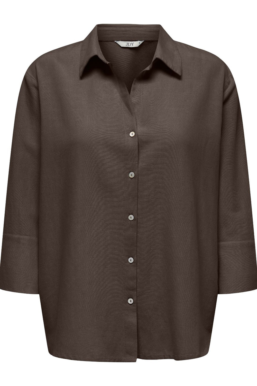 JDY - Jdylucia 3/4 Linen Shirt - 4941427 Chocolate Brown Skjorter 