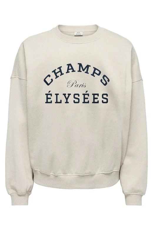 JDY - Jdymesa Life L/S O-Nk Emb Sweat - 5077291 Oatmeal Sky Captain Champs Sweatshirts 