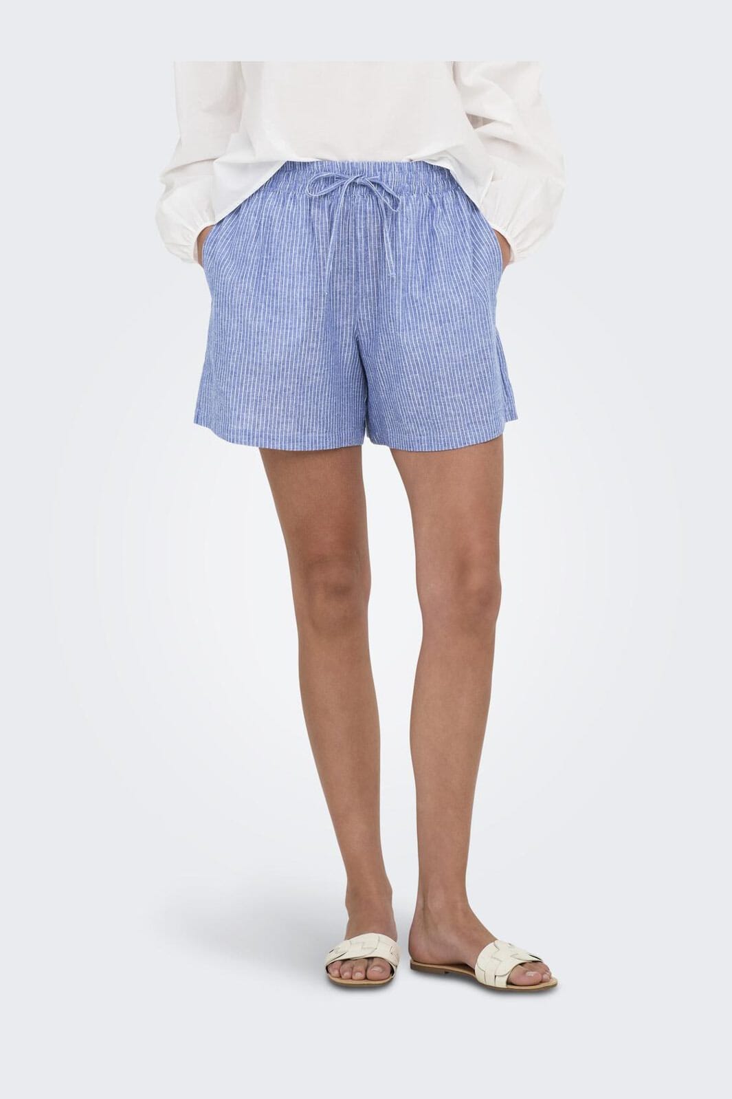 JDY - Jdymila Linen Shorts - 4753152 Star Sapphire Cloud Dancer
