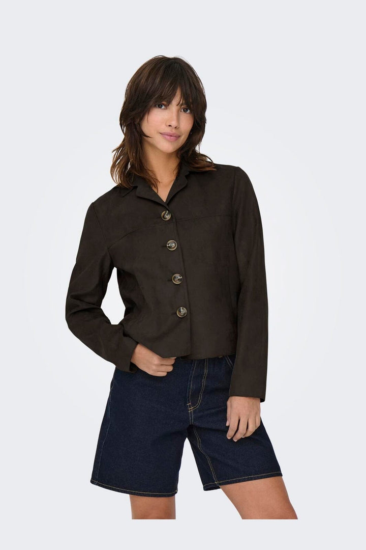 JDY - Jdynico Faux Suede Jacket Sgo - 4831982 Chocolate Torte
