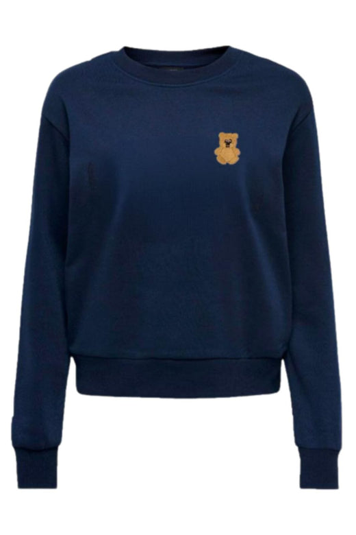 JDY - Jdyparis L/S Emb Sweat - 4965572 Sky Captain Small Teddy Bear Embroidery Sweatshirts 