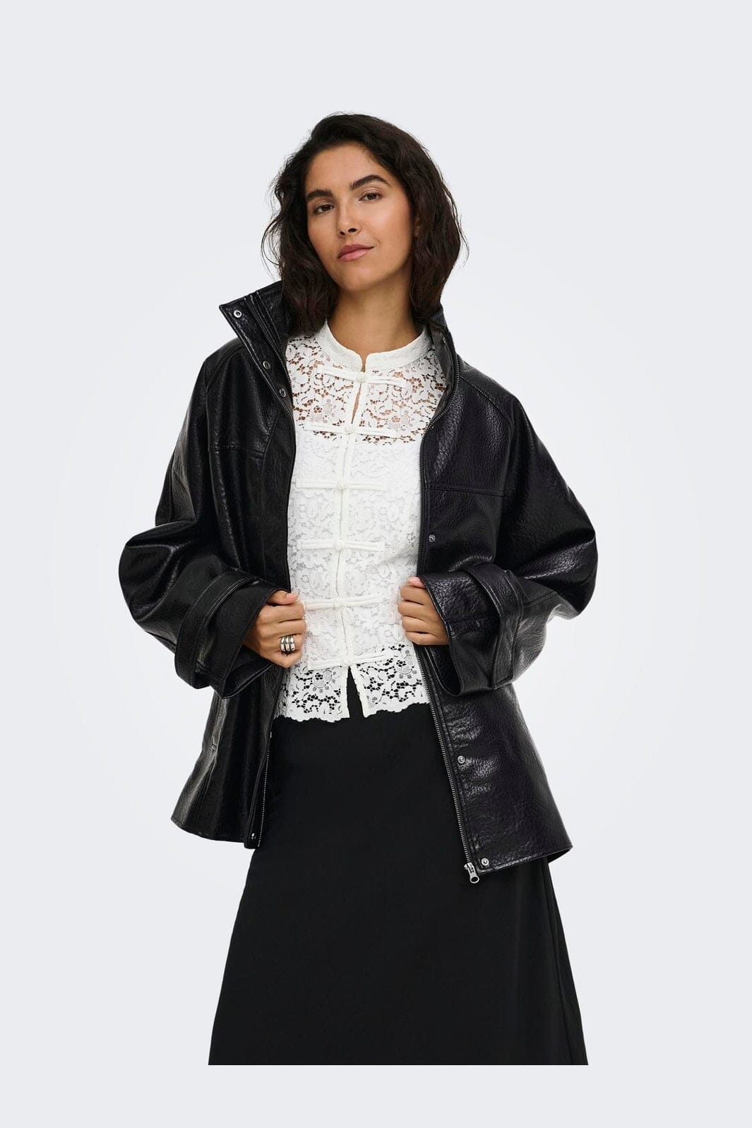 JDY - Jdyraye Faux Leath.Highneck Jkt - 5221646 Black