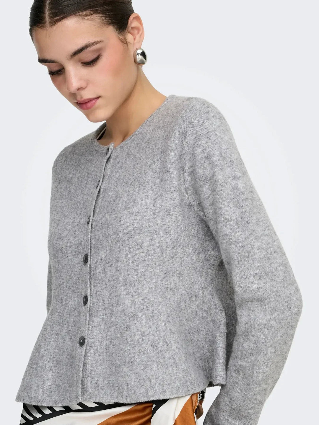 JDY - Jdyrosemary Life L/S On Cardigan Knt - 5053606 Light Grey Melange Cardigans 