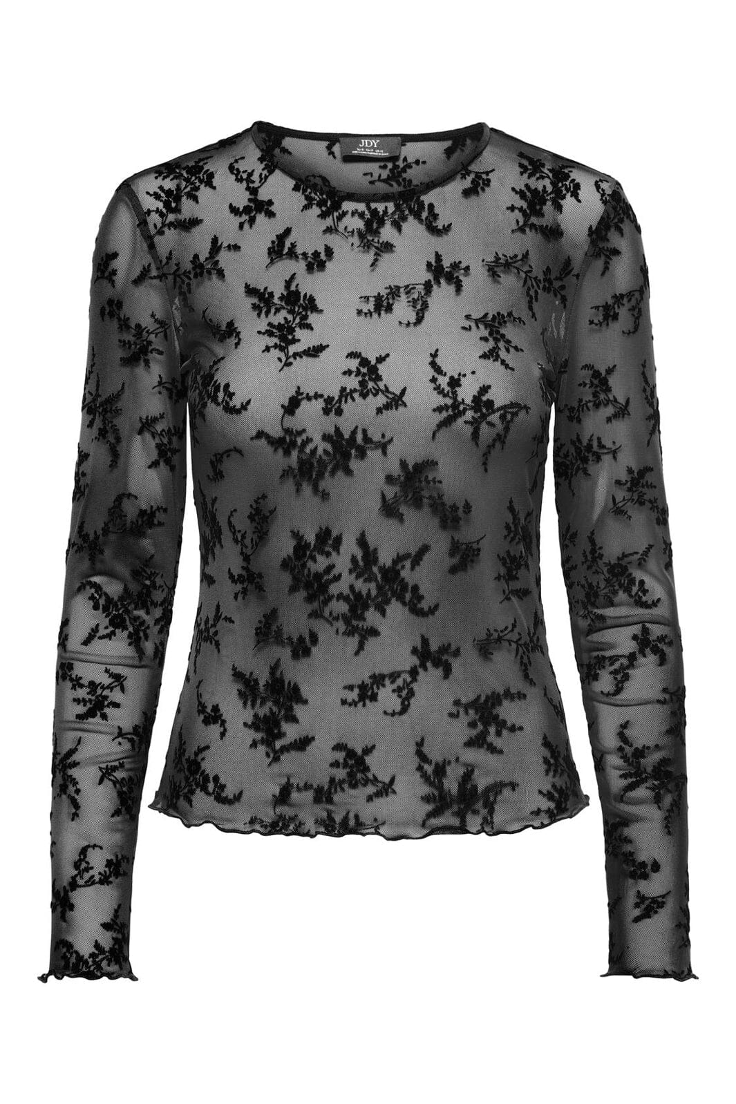 JDY - Jdyruby L/S Mesh Top - 5172894 Black Bouquet