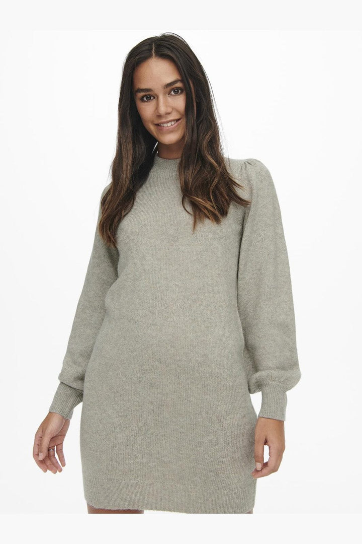 JDY - Jdyrue Life L/S High Neck Dress Knt - 3720419 Chateau Gray Melange