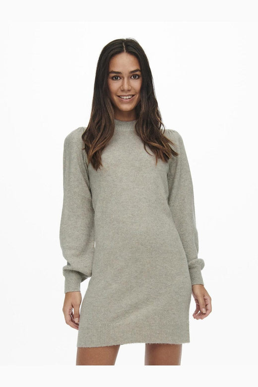 JDY - Jdyrue Life L/S High Neck Dress Knt - 3720419 Chateau Gray Melange