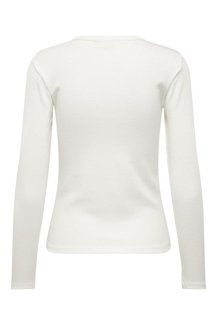 JDY - Jdysolar L/S O Neck Top Dia - 4381391 Cloud Dancer