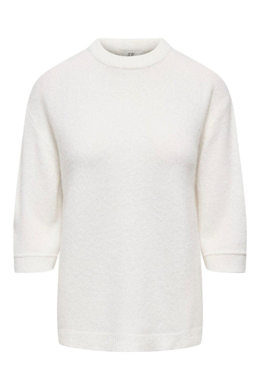 JDY - Jdysonja S/S O-Neck Pullover Knt - 4960456 Cloud Dancer Melange Strikbluser 