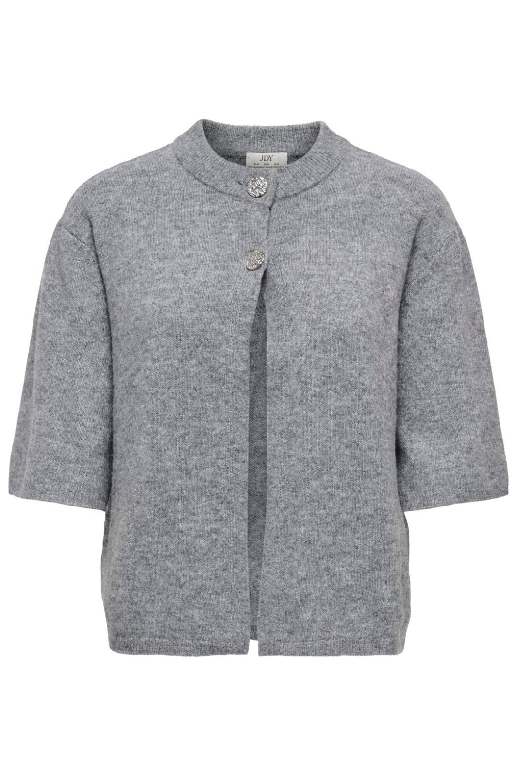 JDY - Jdysuper 2/4 Cardigan Knt - 5086560 Medium Grey Melange Silver Button Cardigans 