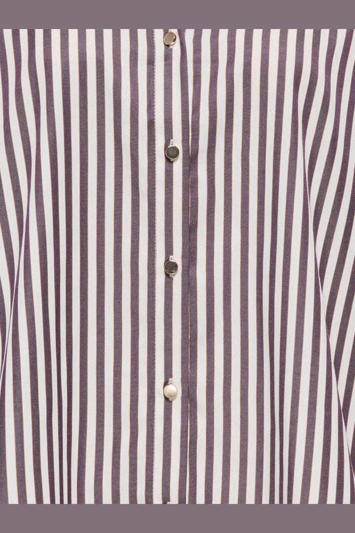 JDY - Jdyvesper L/S Lurex Shirt - 5129896 Cloud Dancer Plum Perfect & Gold Lurex
