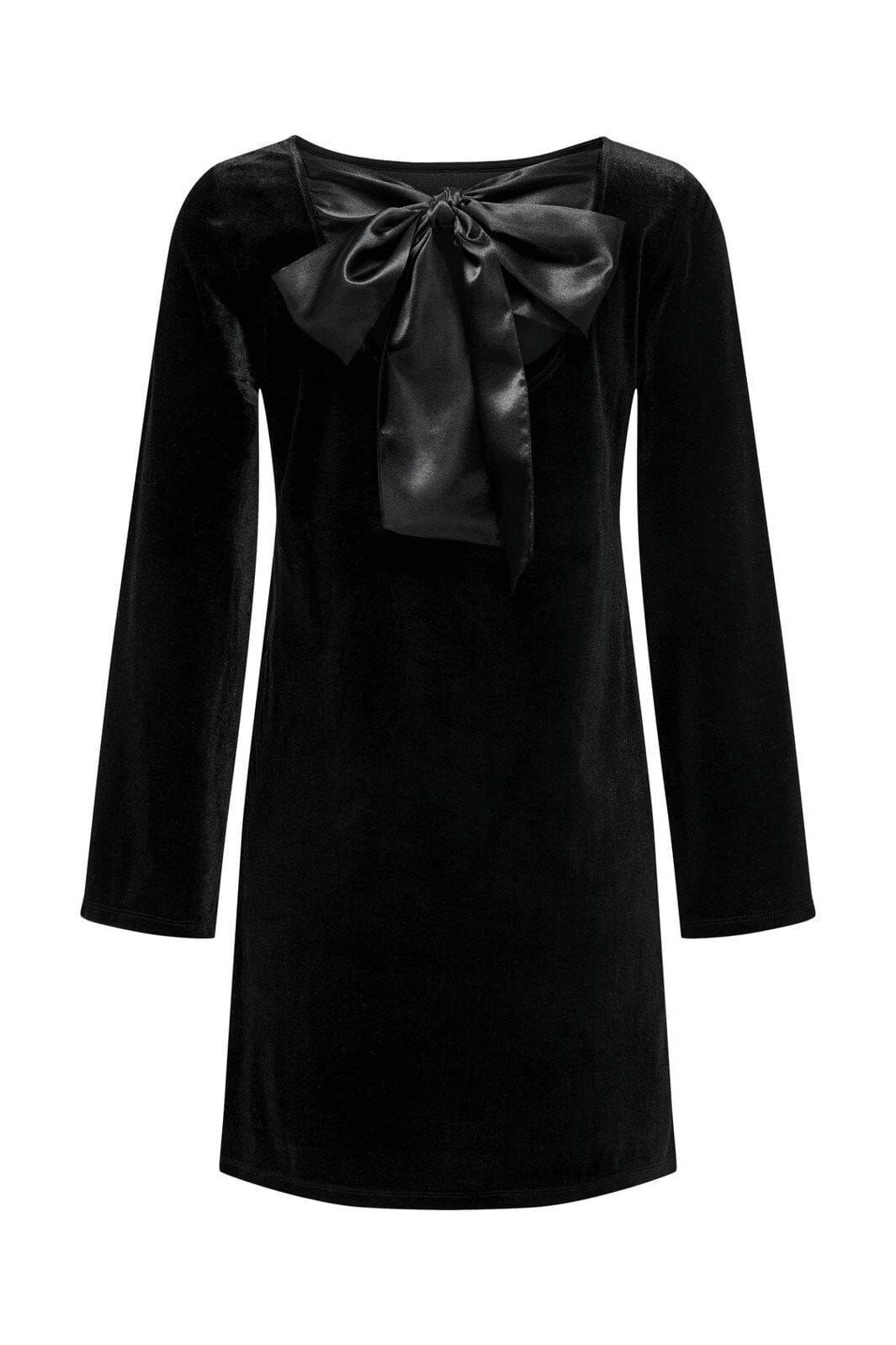JDY - Jdyvictory L/S Velvet Bow Dress - 4906622 Black Bow