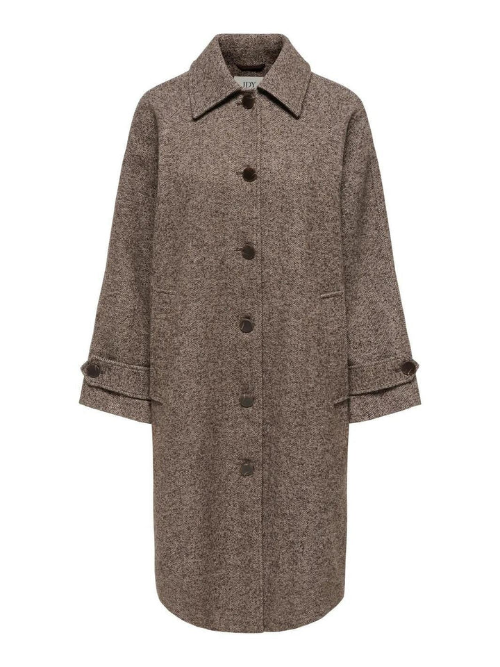 JDY - Jdyvinga Herringbone Long Coat Yfm - 5044304 Chocolate Torte Herringbone Frakker 