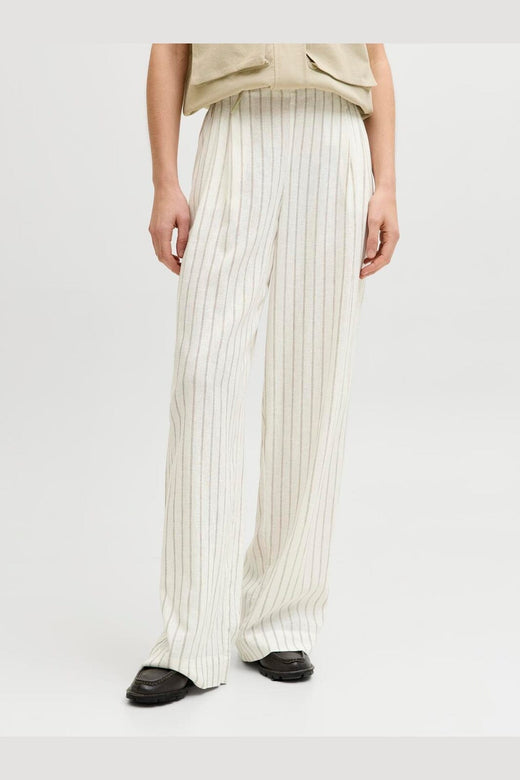 Jjxx - Jxalmira Linen Blend Pant Ln - 4919744 Blanc De Blanc Silver Mink