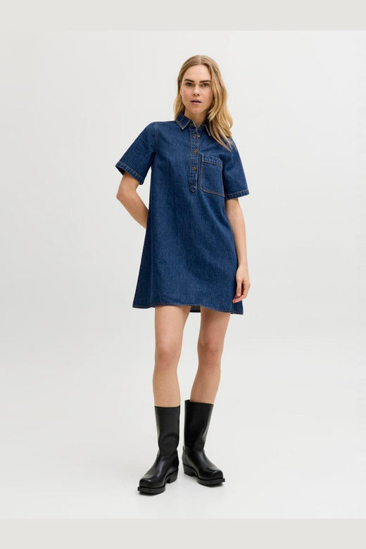 Jjxx - Jxamara Sille Ss Short Dress Sn - 4907321 Medium Blue Denim