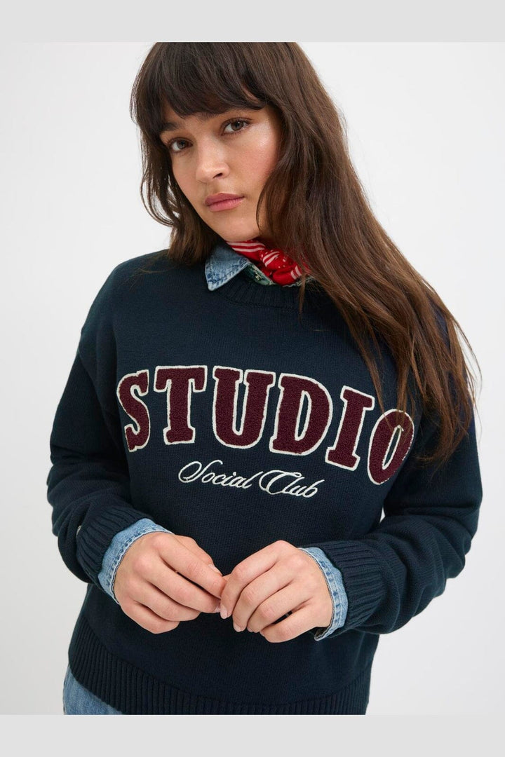 Jjxx - Jxbrook Crew Neck Knit - 4842271 Maritime Blue /Studio