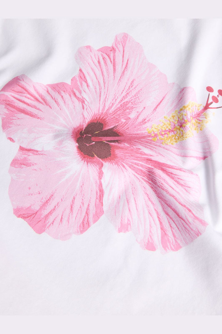 Jjxx - Jxgigi Str Ss Print Tee - 4980059 Bright White Hibiscus Flower