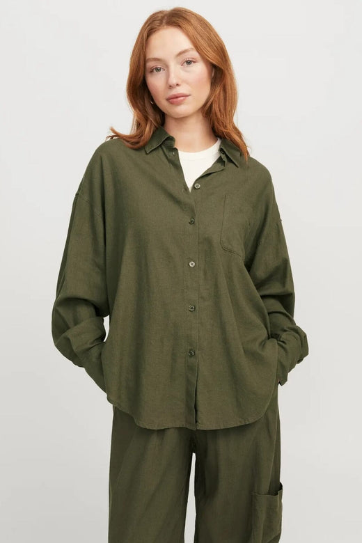 Jjxx - Jxjamie Breeze Summer Ls Shirt Sn - 4653030 Dusty Olive