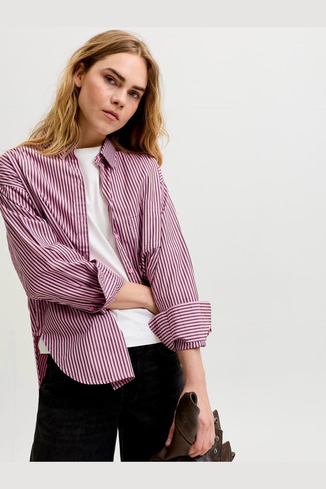 Jjxx - Jxjamie Ls Relaxed Poplin Shirt - 5040519 Orchid Smoke Demitasse