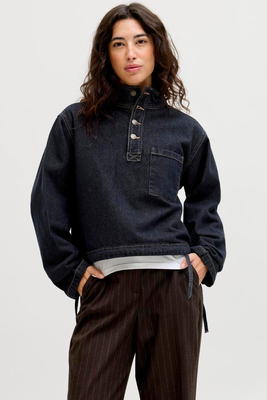 Jjxx - Jxlaila Ls Denim Pullover R326 - 4998826 Dark Blue Denim