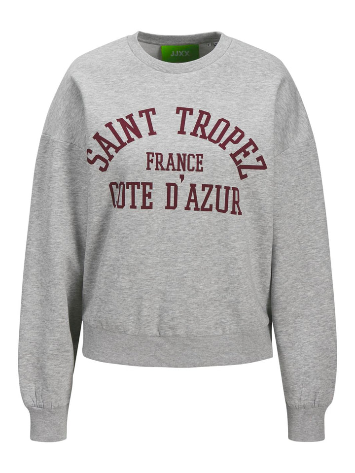 Jjxx - Jxmerle Rlx Short Ls Crew Swt Ln - 4808930 Light Grey Melange Saint Tropez