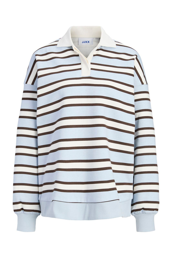 Jjxx - Jxpaloma Ls Stripe Polo Swt - 5129626 Skyway Vanilla Ice / Demitasse