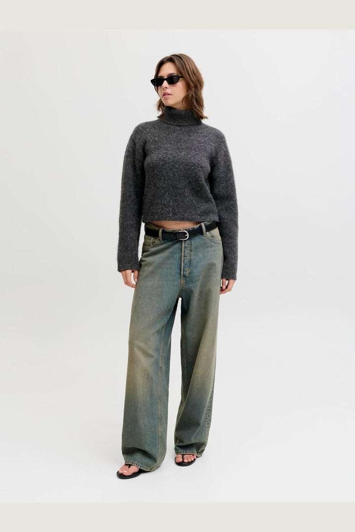 Jjxx - Jxrosanna Roll Neck Knit - 4898557 Dark Grey Melange