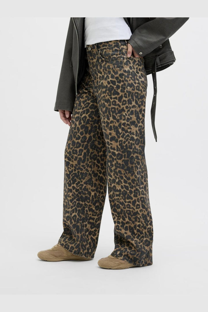 Jjxx - Jxsarah Wide Pant Sn - 4702530 Cornstalk Leopard