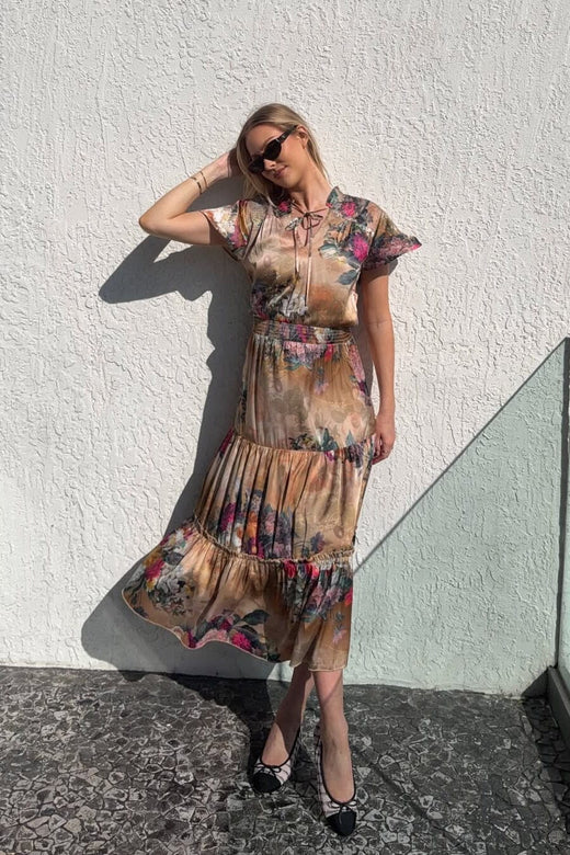 Karmamia - Aura Dress 2386 - Gold Blossom Kjoler 