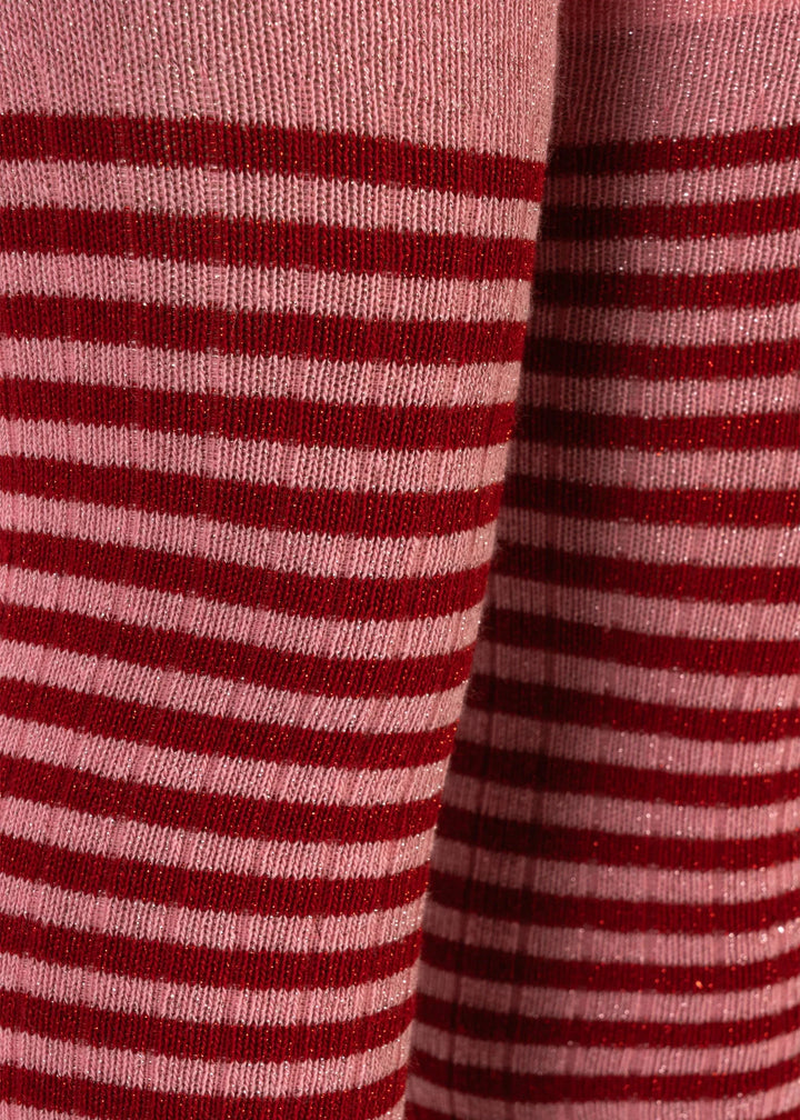 Konges Sløjd - 2 Pack Glitter Tights Ks106343 - Red Stripe Strømpebukser 
