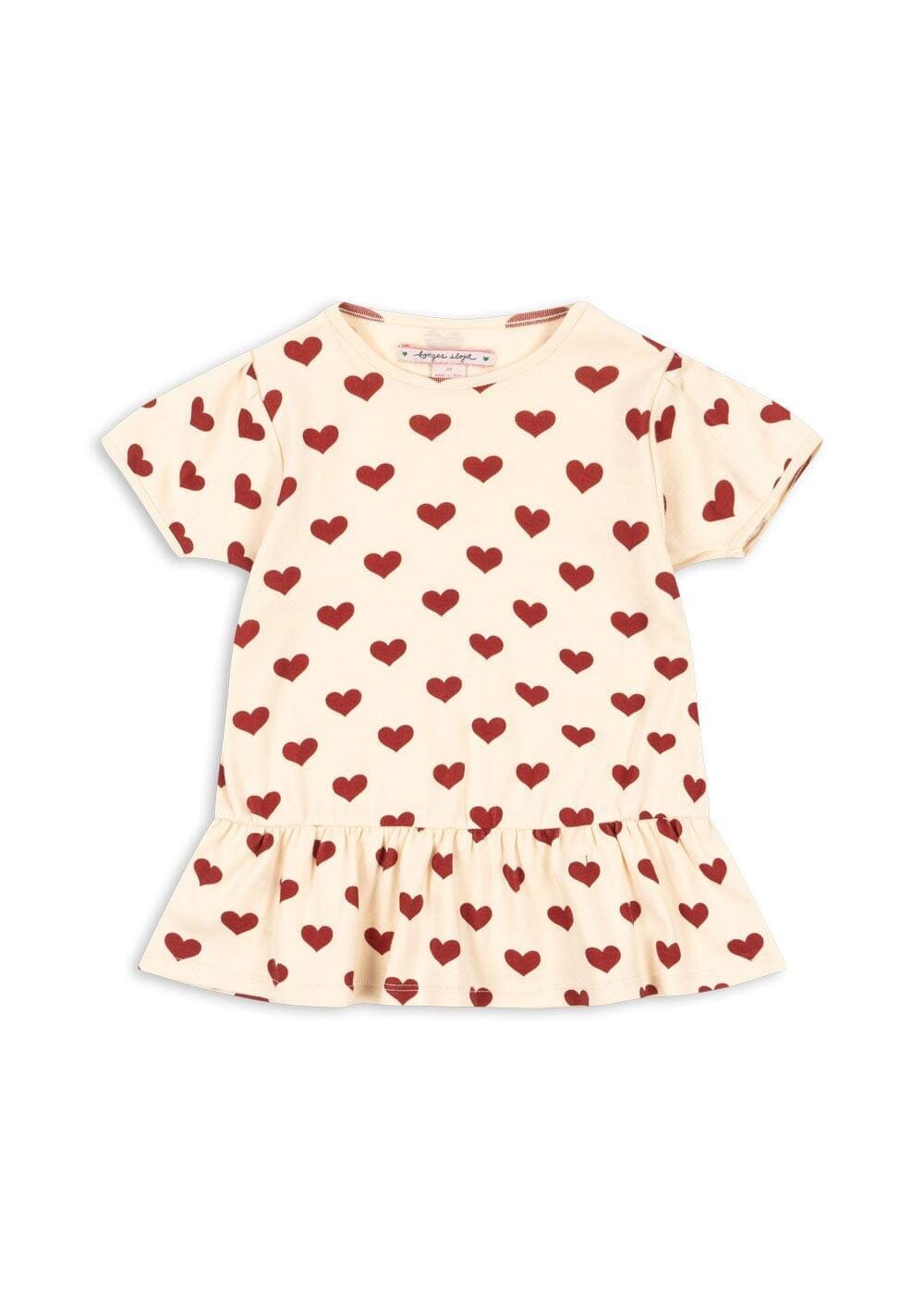 Konges Sløjd - Basic Frill Tee Gots Ks105657 - Amour Rouge