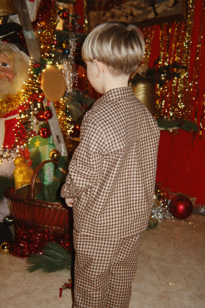 Konges Sløjd - Foret Ls Shirt Gots Ks106474 - Chocolate Check Skjorter 