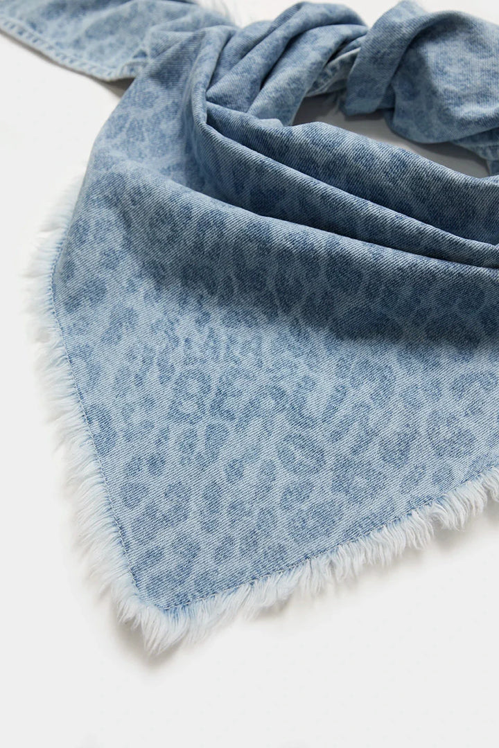 Lala Berlin - Triangle Toni 10021214 - Washed Blue Leo Tørklæder 