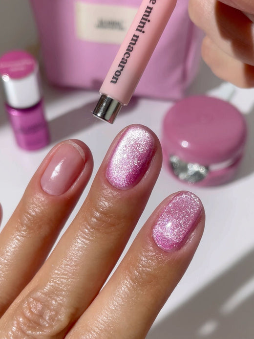 Le Mini Macaron - Gel Manicure Kit Travel Pouch Magnetic Nyhed! KIT027 - Velvel Cat Eye Kit Negleting 