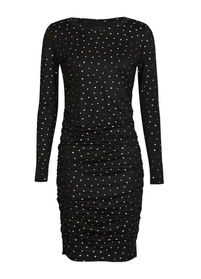 Liberte - Alma-Long-Dress 9506 - Black Gold Heart Kjoler 