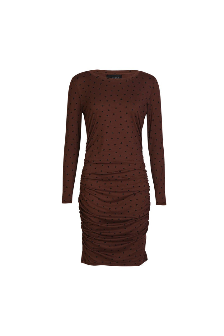 Liberte - Alma-Long-Dress 9506 - Brown Black Heart