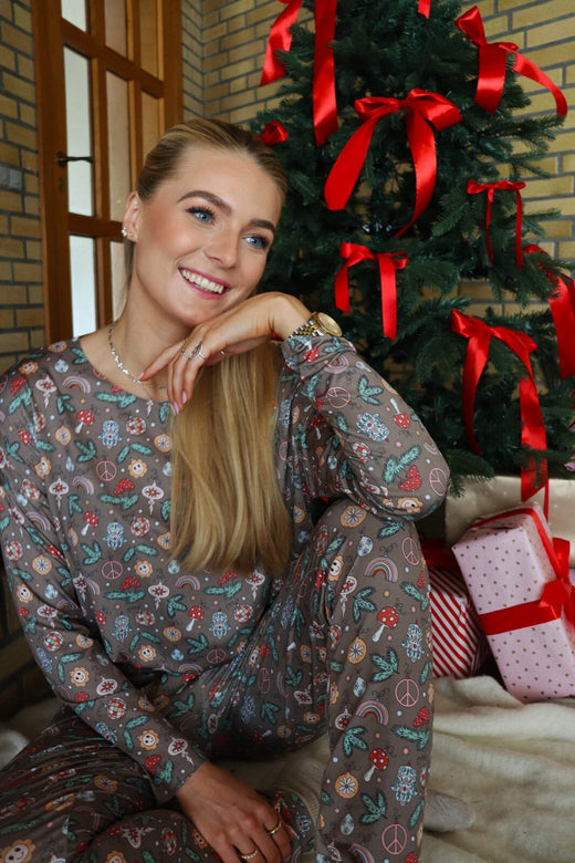 Liberte - Alma-Ls-Top 9504 - Smiley Peace Brown