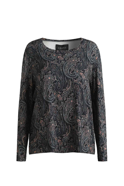 Liberte - Alma-Ls-U-Tshirt 22146 - Night Sky Paisley T-shirts 