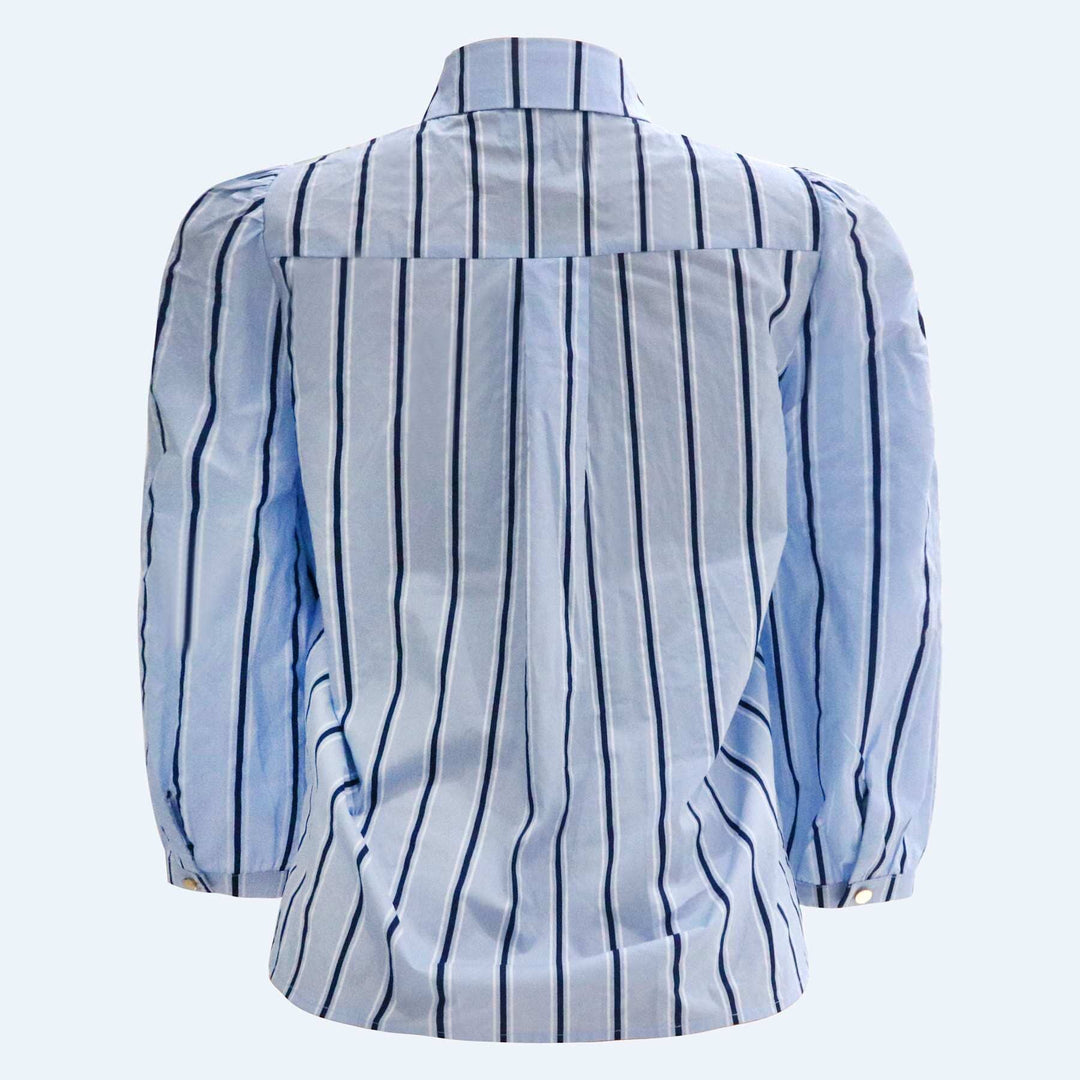 Liberte - Flora-Blouse 21249 - Light Blue Blue Stripe Bluser 