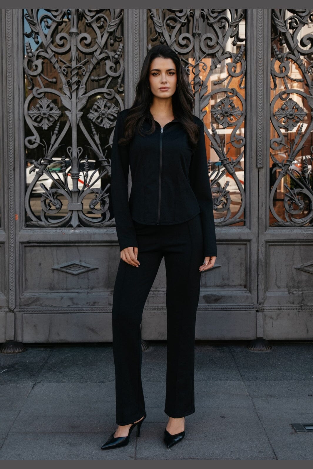 Liberte - Henne Ls Fitted Zip Blouse 22515 - Black