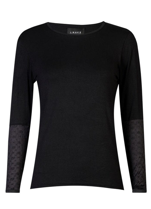 Liberte - Isa Ls Lace Sleeve Blouse 21348 - Black Small Big Hearts Bluser 