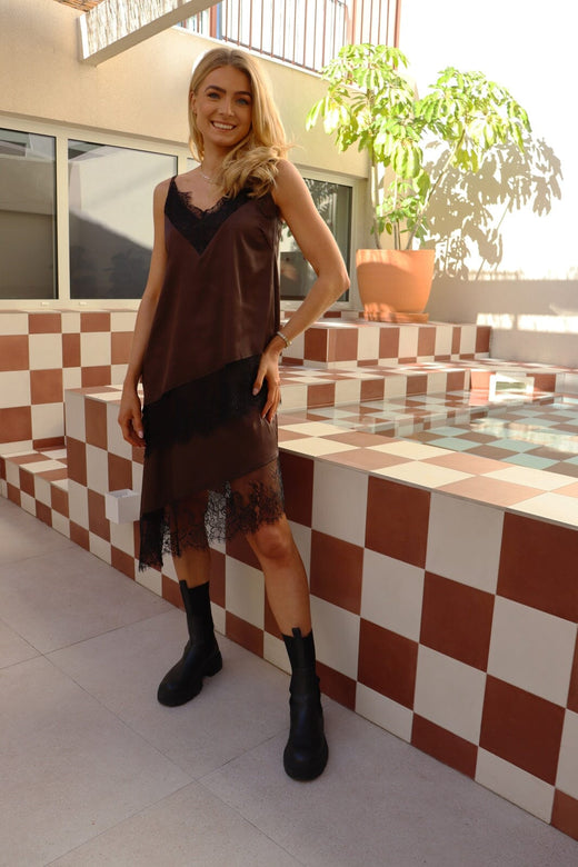 Liberte - Lola Asymteric Skirt 22374 - Choco Brown